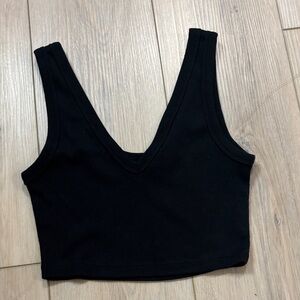 Chic Black V-Neck Crop Top